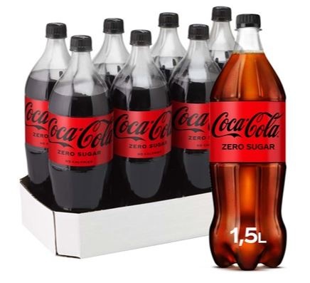 Coca-Cola Zero Sugar, plast, 1.5 l., 8 stk.