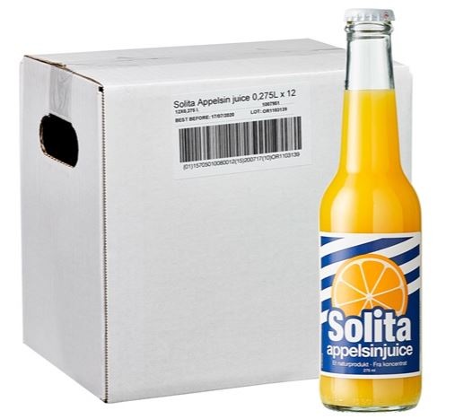 Solita, juice, glas, 0.275 l., 12 stk.