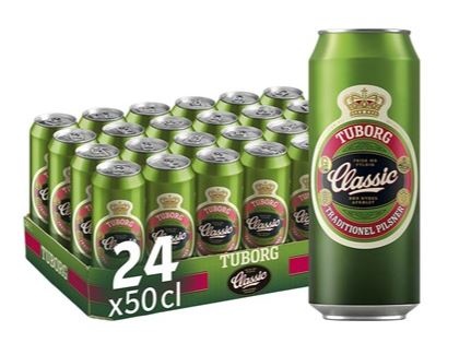Tuborg Classic, øl, dåse, 0.5 l., 24 stk.
