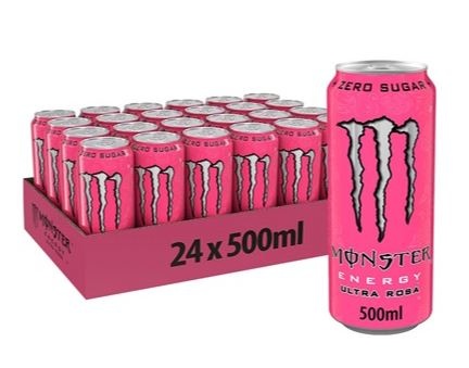Monster Ultra Rosa, energidrik, dåse, 0.5 l., 24 stk.