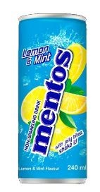 Mentos Lemon & Mint Soda, dåse, 0,24 l, 24 stk.