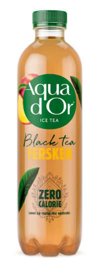 Aqua D'or Black Tea Fersken Zero Calories, plast, 0.5 l., 12 stk.