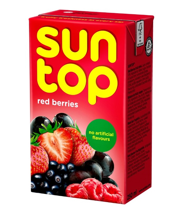 SunTop Røde bær, pap, 0.25 cl, 27stk