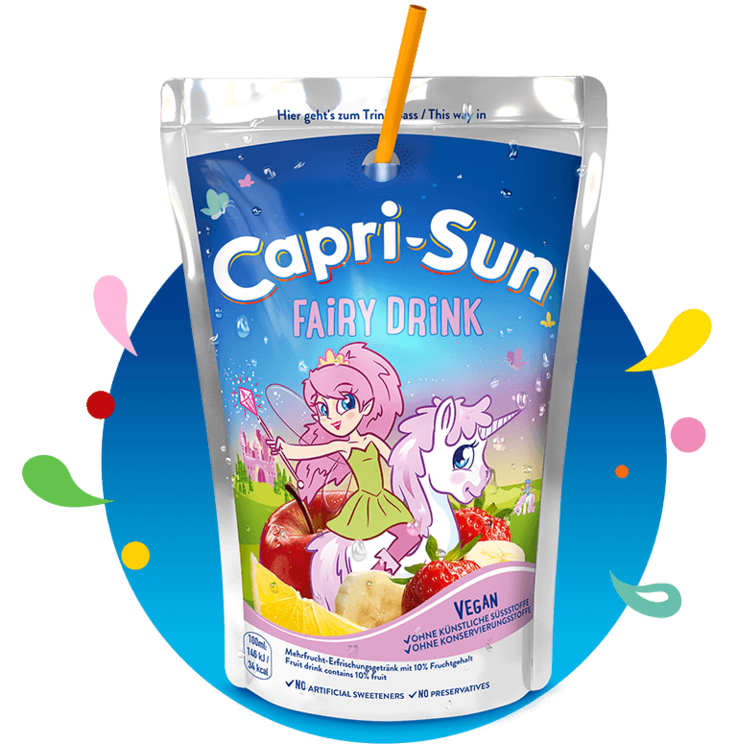 Capri-Sun Fairy, juice, plast m. sugerør, 0.2 l., 40 stk.