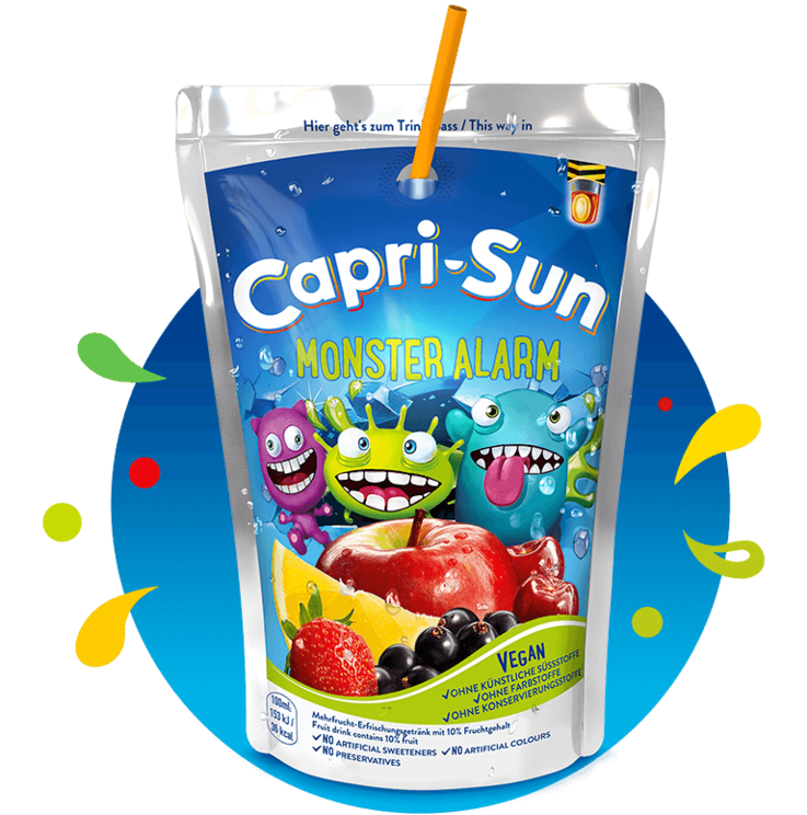 Capri-Sun Monster Alarm, juice, plast m. sugerør, 0.2 l., 40 stk.