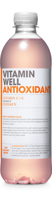 Vitamin Well ANTIOXIDANT, fersken, vitamindrik, plast, 0.5 l., 12 stk.