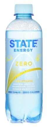 State Energy Lime/Orange Zero, Plast, 40 cl, 12 stk