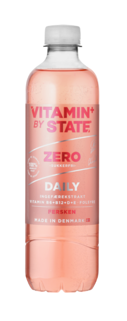 Vitamin By State+ Fersken, Plast, 40cl, 12 Stk