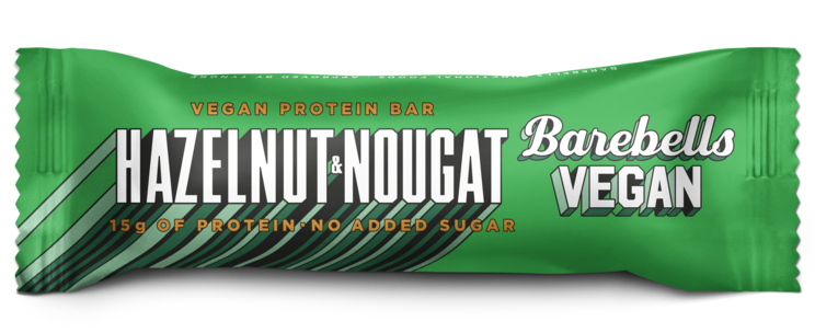 Barebells Hazelnut & Nougat Vegan, proteinbar, 55 g., 12 stk.