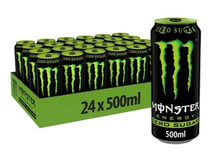 Monster Energy Zero Sugar, energidrik, dåse, 0.5 l., 24 stk.