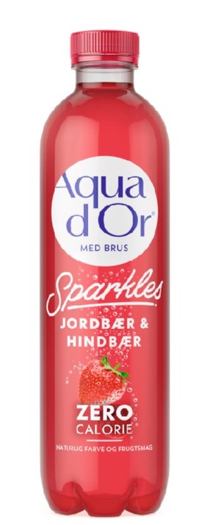 Aqua d'Or Sparkless Jordbær/Hindbær, plast, 0.5 l., 12 stk.