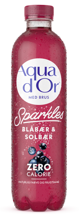 Aqua d'Or Sparkless Blåbær/Solbær, plast, 0.5 l., 12 stk.