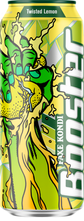 Faxe Kondi Booster Lemon, energidrik, dåse, 0.5 l., 20 stk.