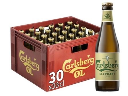 Carlsberg Elephant, øl, glas, 0.33 l., 30 stk.