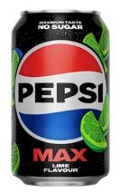 Pepsi Max Lime, dåse, 0.33 l., 24 stk.