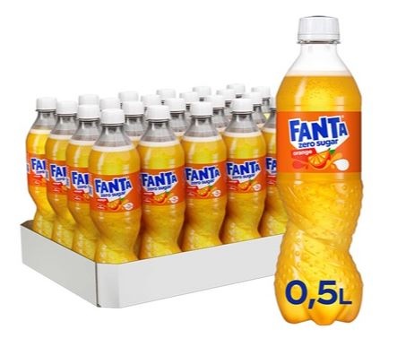 Fanta Orange Zero, plast, 0.5 l., 24 stk.