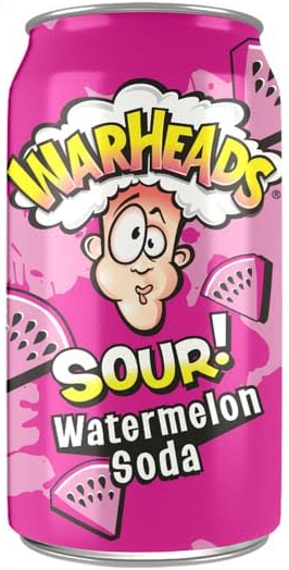 Warheads Sour! Watermelon Soda, Dåse, 0.33 l. 12 stk.