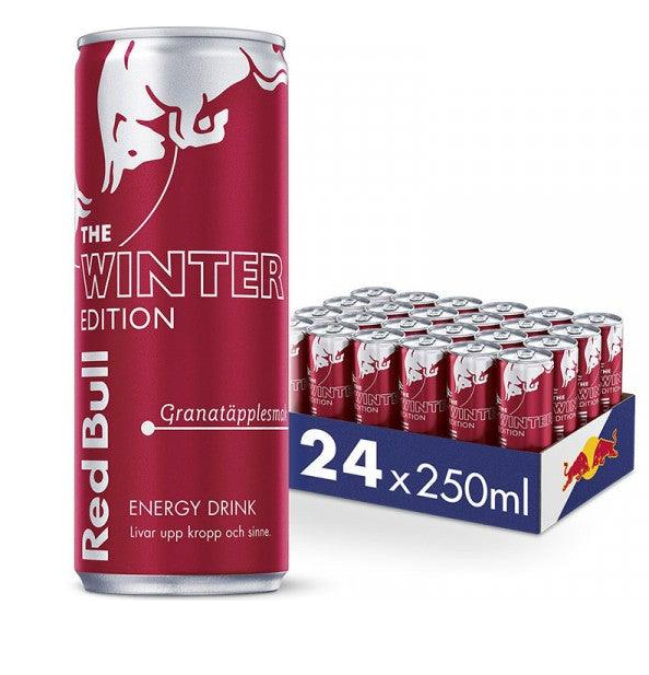Red Bull, Granatæble, energidrik, dåse, 0.25 l., 24 Stk.