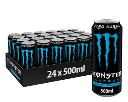 Monster Energy Zero, energidrik, dåse, 0,5 l., 24 stk.