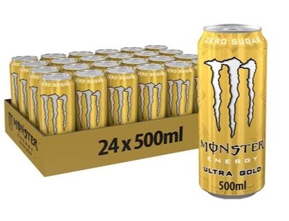 Monster Ultra Gold, energidrik, dåse, 0.5 l., 24 stk.