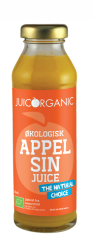 JuicOrganic Appelsinjuice, juice, frugtkød, øko, glas, 0.3 l., 8 stk.