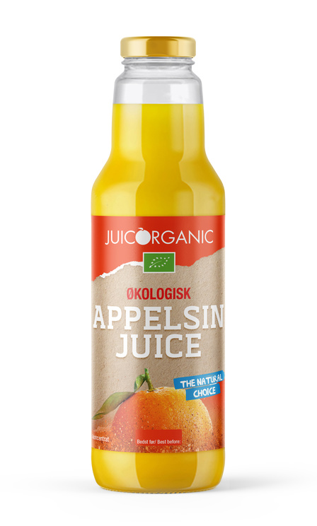 JuicOrganic Økologisk Appelsinjuice, Juice, glas, 0.75 l., 6 stk.
