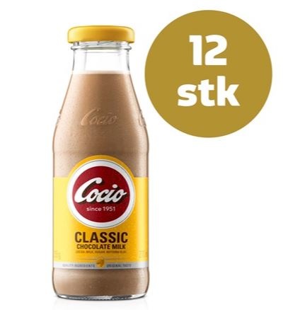 Cocio Chokolademælk, glas, 0.27 l., 12 stk.