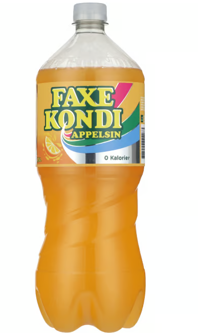 Faxe Kondi Appelsin 0 kalorier, Plast, 1,5 l,. 6 stk.