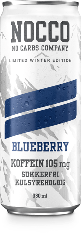 Nocco Blueberry, energidrik, dåse, 0.33 l., 24 stk.