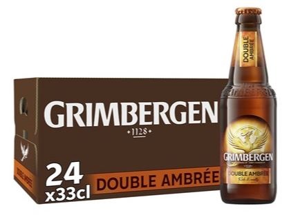 Grimbergen Double-Ambrée, øl, glas, 0.33 l., 24 stk.