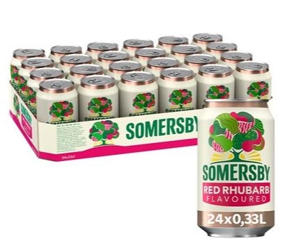 Somersby Red Rhubarb Cider, dåse, 0.33 l., 24 stk.