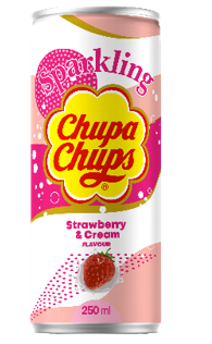 Chupa Chups Strawberry & Cream, dåse, 0.25 l., 24 stk.